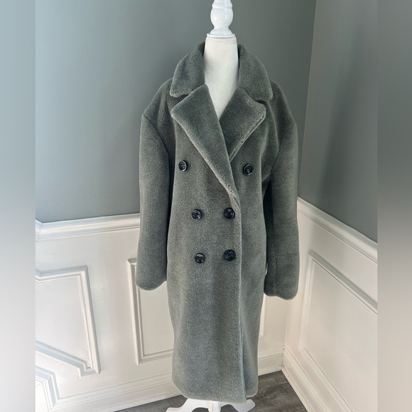 Rebecca Minkoff Wool Long Double Breasted Coat Medium - Picture 2 of 11